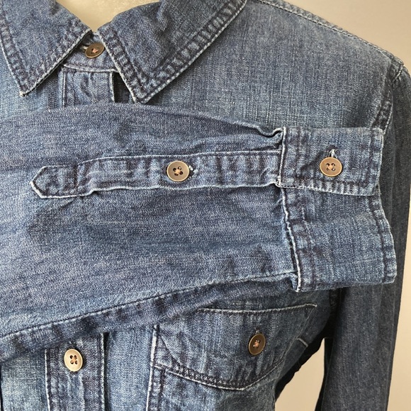 GAP Factory Denim Button Down Long Sleeve Shirt - Picture 6 of 11